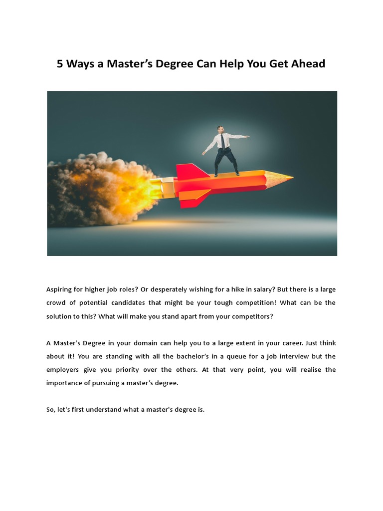 5 Ways A Master's Degree Can Help You Get Ahead | PDF | Academic Degree ...