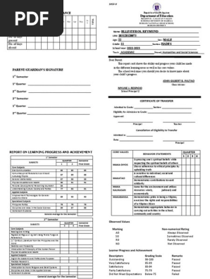 report card