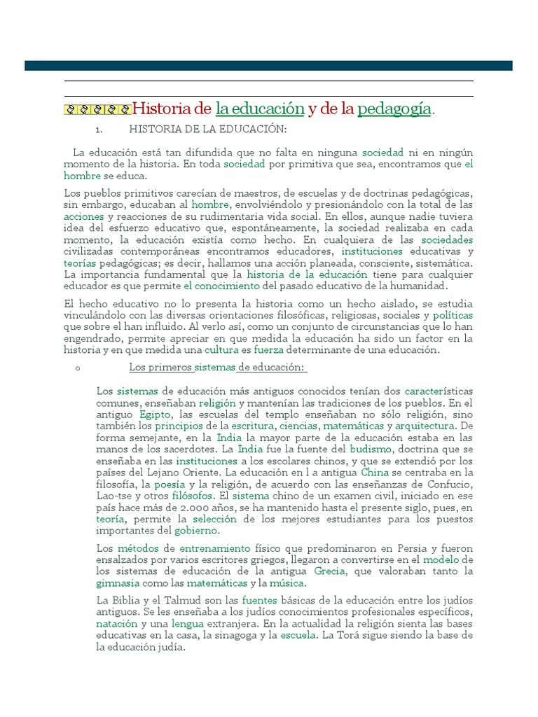 Historia de la Educación y Pedagogía | PDF | Pedagogía | Edades medias