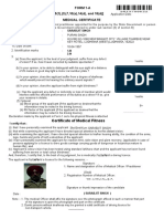 Form 1-A (See Rules 5 (1), (3), 7,10 (A), 14 (D), and 18 (D) ) : Certificate of Medical Fitness