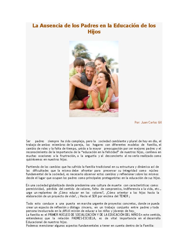 Impacto de la Ausencia Paterna en la Educación | PDF | Familia | Sociedad