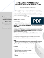 Requisitos Servicios Oficialía de Partes - Dic2021
