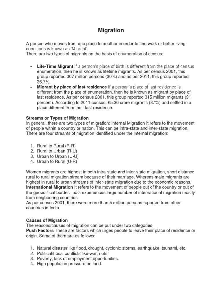 Migration Pdf Pdf Human Migration Urbanization