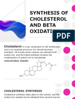 Synthesis of Cholesterol and Beta Oxidation