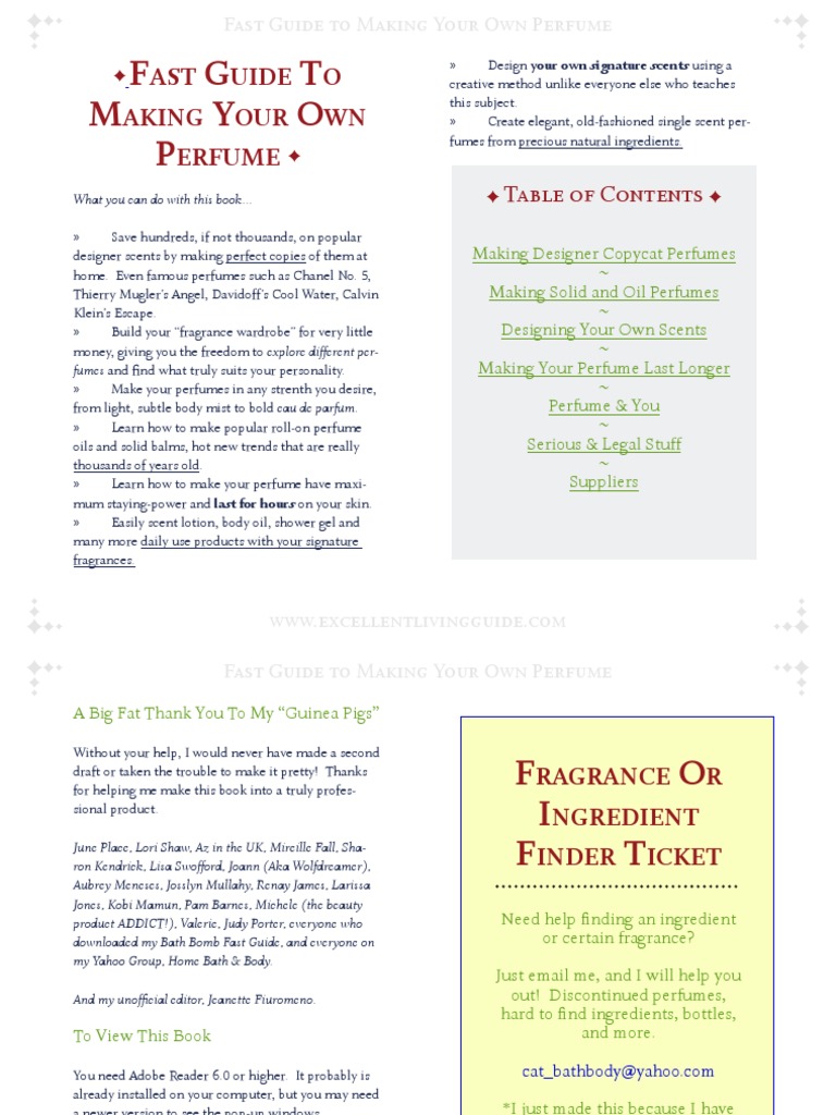 F G T M Y O P: Ast Uide O Aking Our WN Erfume | PDF | Perfume | Odor