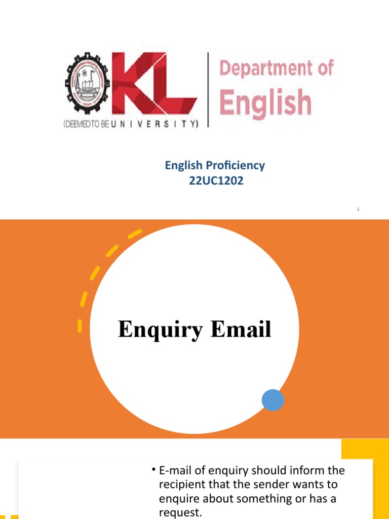 SESSION 5 - Enquiry Email | PDF | Communication