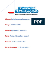 Test pediátricos según edad para evaluar agudeza visual