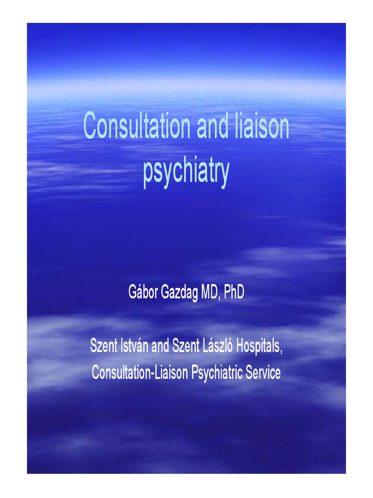 Consultation And Liaison Consultation And Liaison Psychiatry Pdfdrive