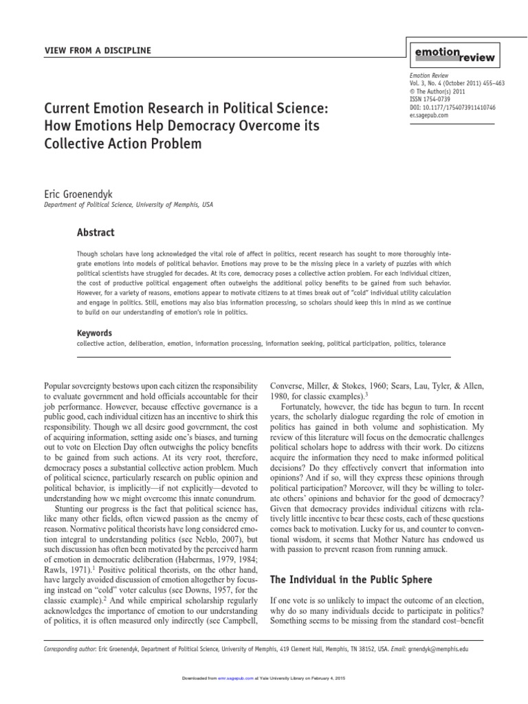 Current Emotion Research in Political Science - How Emotions Help ...