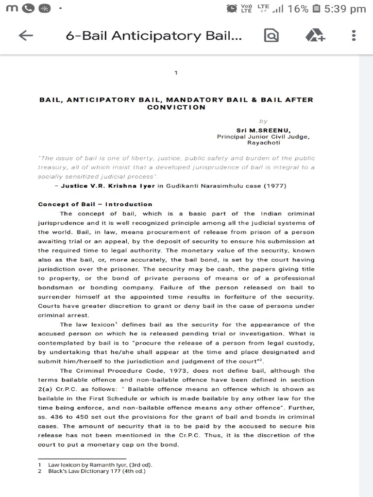 Bail Law in India | PDF