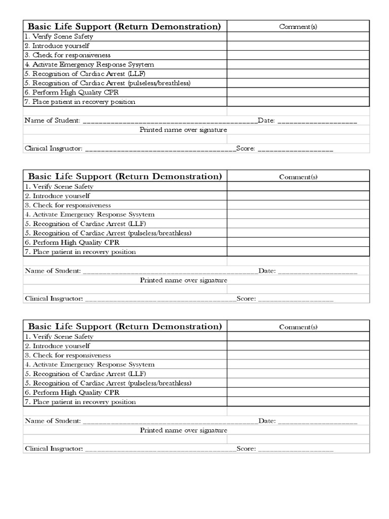 BLS Check List | PDF