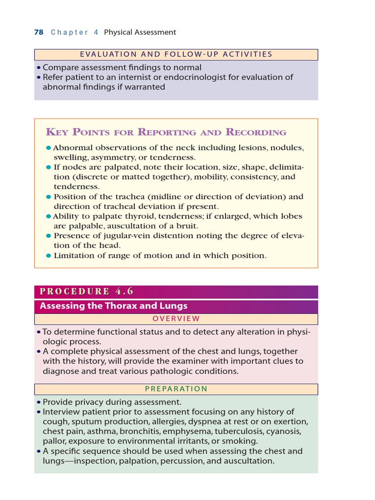 Thorax and Lungs Assessment Guide | PDF | Thorax | Lung