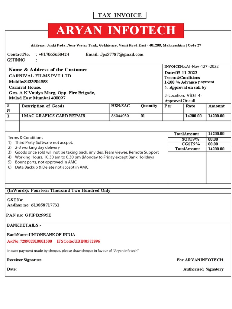 INVOICE127 Vijay Bhai 3 PDF