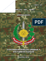 Ejército Del Perú Operaciones: Contrasubversión Urbana Y Disturbios Civiles