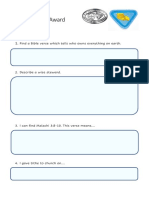 Wise Steward E-Award Worksheet