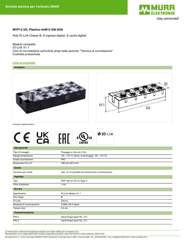 Scheda Tecnica - It | PDF
