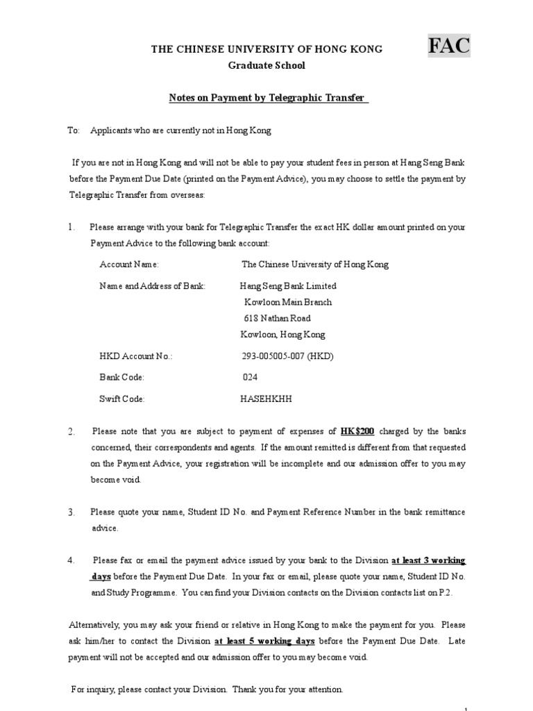 Overseas Payment Instructions | PDF | Business