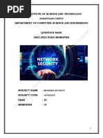 18CSE354T - Network Security - Question Bank