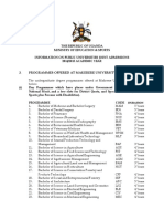 Programmes Offered at Makerere University PDF