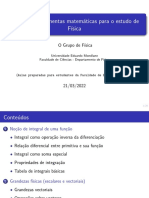 Ferramentas matemáticas para estudo de Física