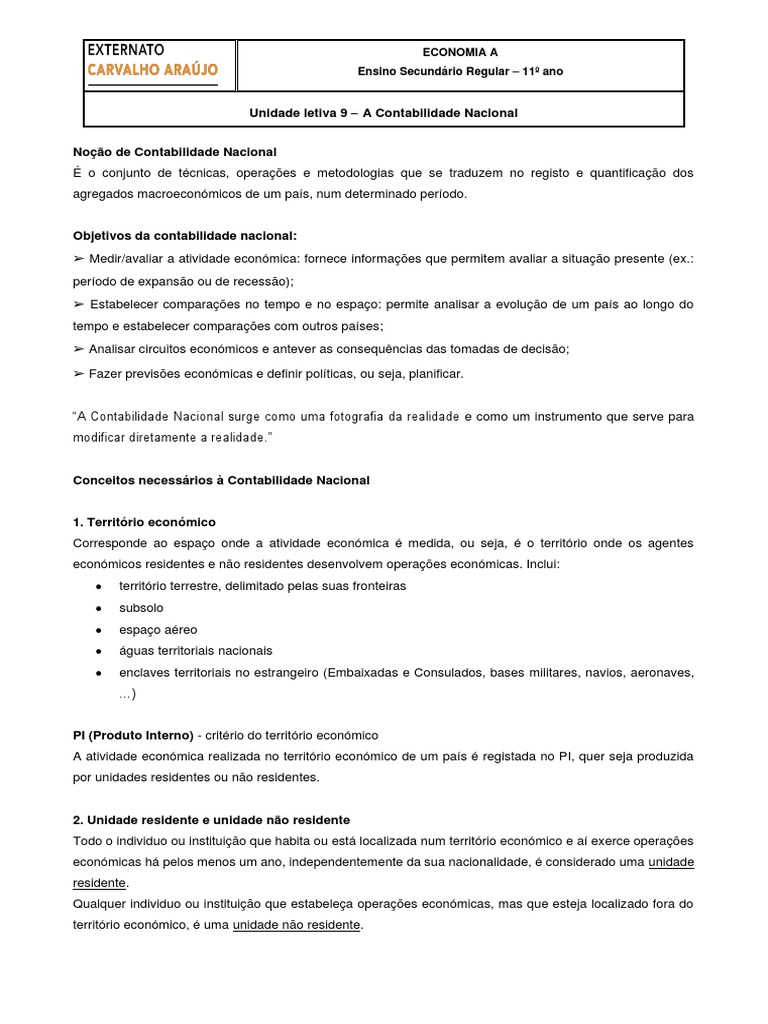 T picos unidade letiva 09 pdf produto interno bruto renda