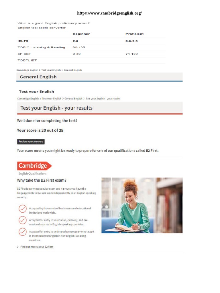 Test Your English with Cambridge | PDF | Perfect (Grammar ...