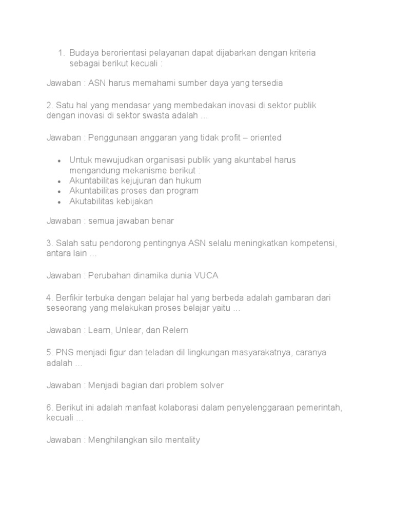 Budaya Berorientasi Pelayanan Dapat Dijabarkan Dengan Kriteria Sebagai