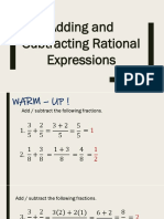 Lesson 2.4 Adding and Subtracting Rational Expressions