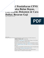 Siap-Siap! Pendaftaran CPNS 2019 Dibuka Bulan Depan, Cek Syarat, Dokumen & Cara Daftar, Besaran Gaji