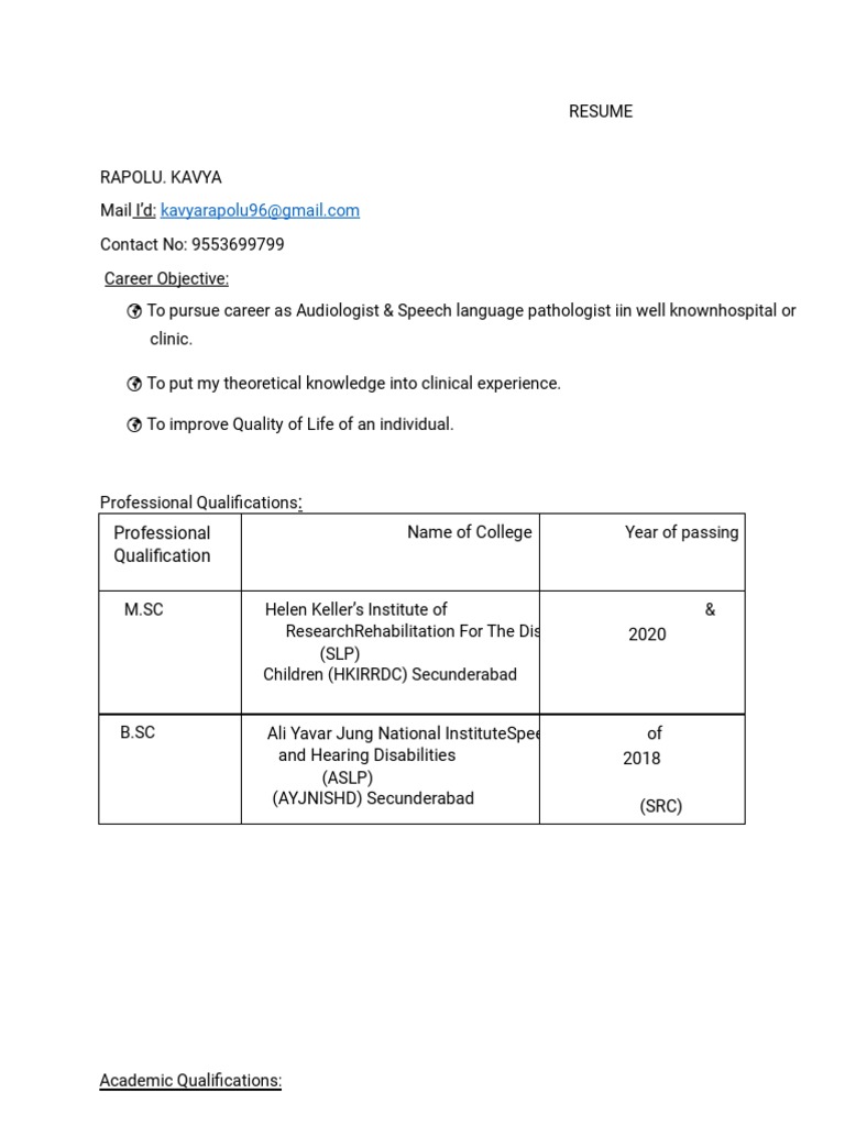 kavya-rapolu-s-resume-profile-of-an-audiologist-and-speech-language