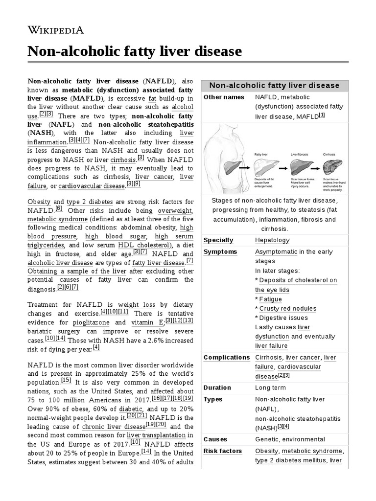 Non-Alcoholic Fatty Liver Disease | PDF | Cirrhosis | Dieting