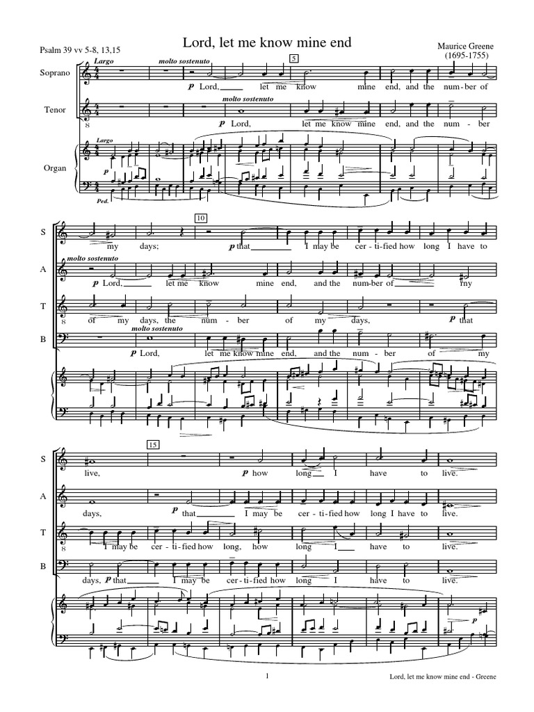 Lord, Let Me Know Mine End PDF | PDF | Elements Of Music