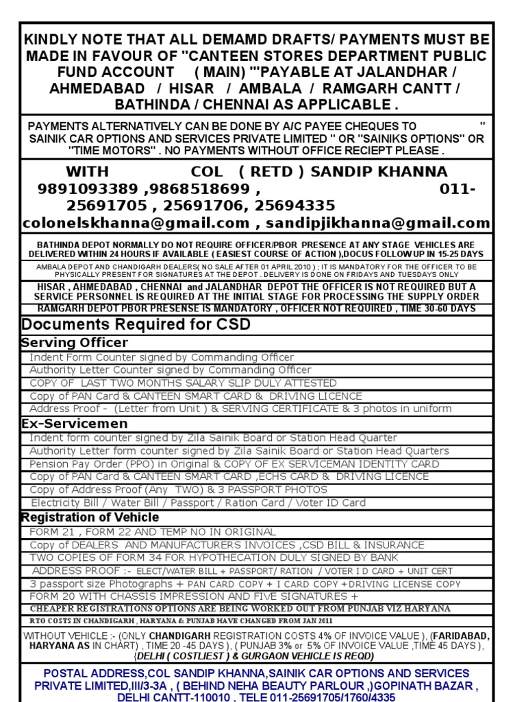 CSD Vehicle Purchase Guide | PDF | Identity Document | Motor Vehicle ...