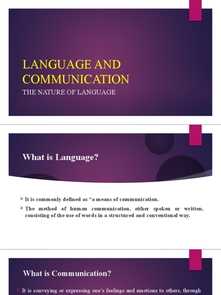 Language and Communication PDF Communication Code