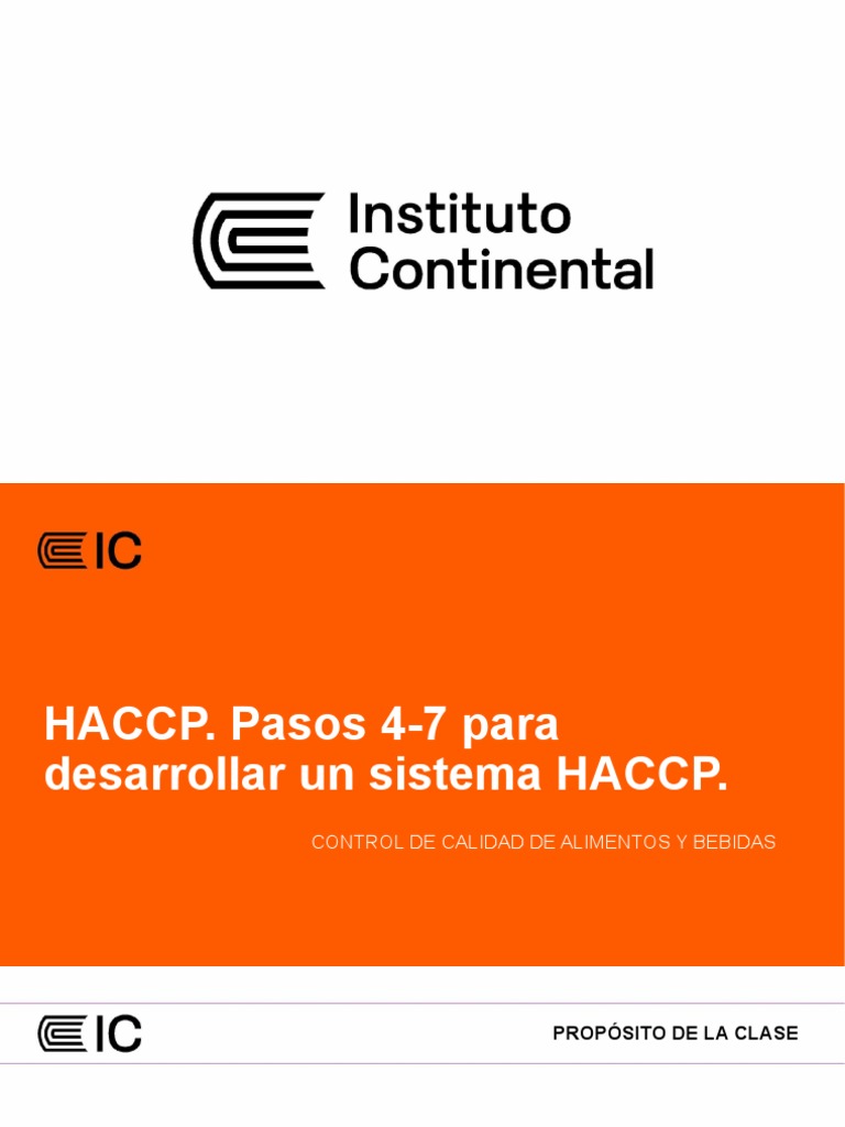 SEMANA 12 HACCP. Pasos 47 para Desarrollar Un Sistema HACCP PDF
