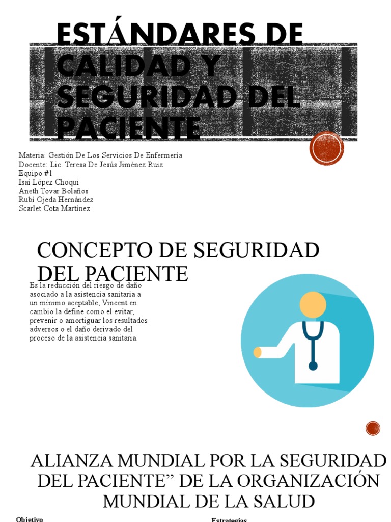 Estándares de Calidad y Seguridad del Paciente | PDF | Enfermería ...