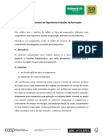 Política Institucional de Pagamento e Alçadas de Aprovação