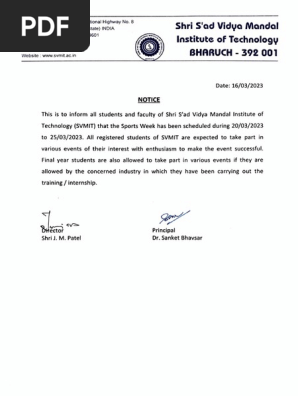 Notice Sports Week