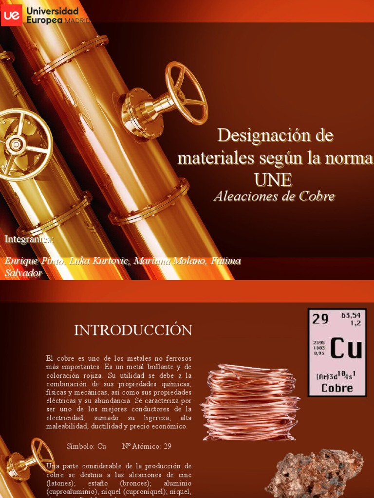 Aleaciones de Cobre según UNE EN 1412 | PDF | Cobre | Aleación
