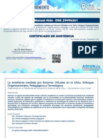 La Enseñanza Mediada Por Entornos Virtuales en La UNJu. Enfoques Organizacionales, PDF