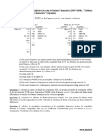 GF QI 2007 2008 EX1 Enonce Tableau de Financement Et Analyse Financiere