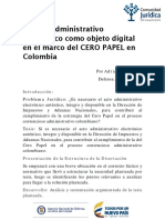El Acto Administrativo Electrónico Como Objeto Digital en El Marco Del CERO PAPEL en Colombia PDF
