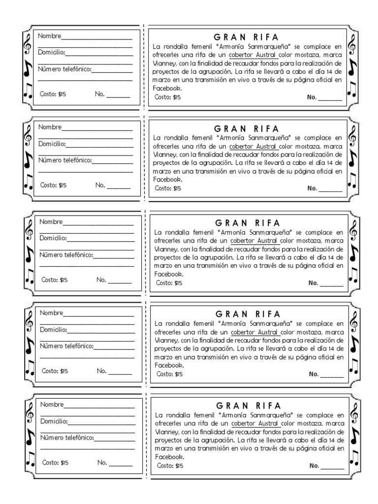 Rifa de Cobertor para Recaudar Fondos | PDF