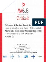 Certificado de conclusão de curso de Feridas e Curativos