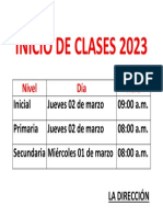 Inicio de Clases 2023 PDF