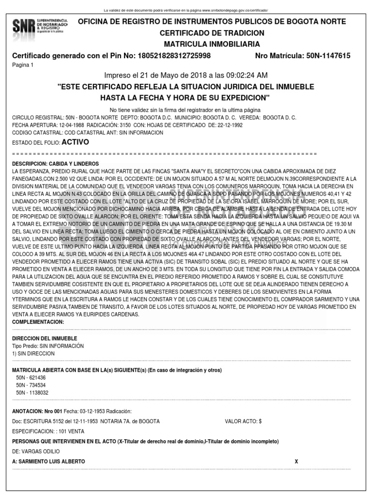 certificado lote mayor extension PDF Justicia Crimen y violencia