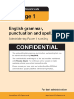 ks1 English 2019 Grammar Punctuation Spelling Paper 1 Spelling Teachers Version
