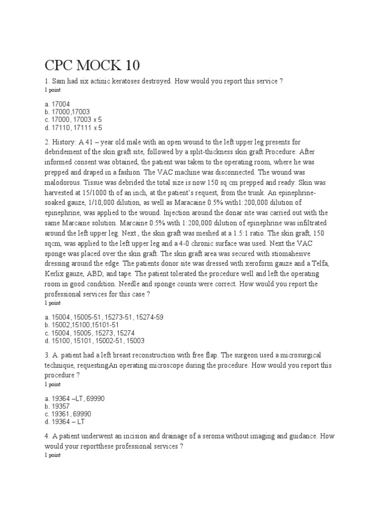 CPC Mock Exam Practice Questions | PDF | Science & Mathematics ...