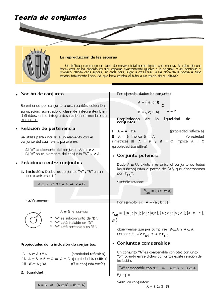 Teoría de Conjuntos para Secundaria | PDF | Conjunto (Matemáticas ...