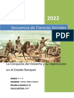 SECUENCIA Ciencias Sociales. La Conquista Del Desierto y Su Repercución en El Estado Ranquel